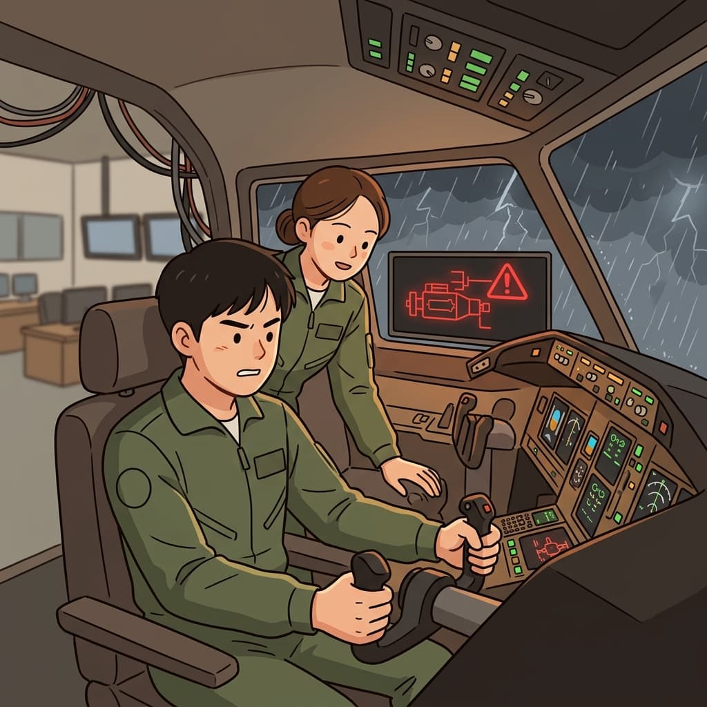 Flight simulator training session