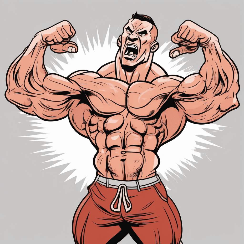 Muscular guy demands 'Sign, you!' - sinewy arms on display!