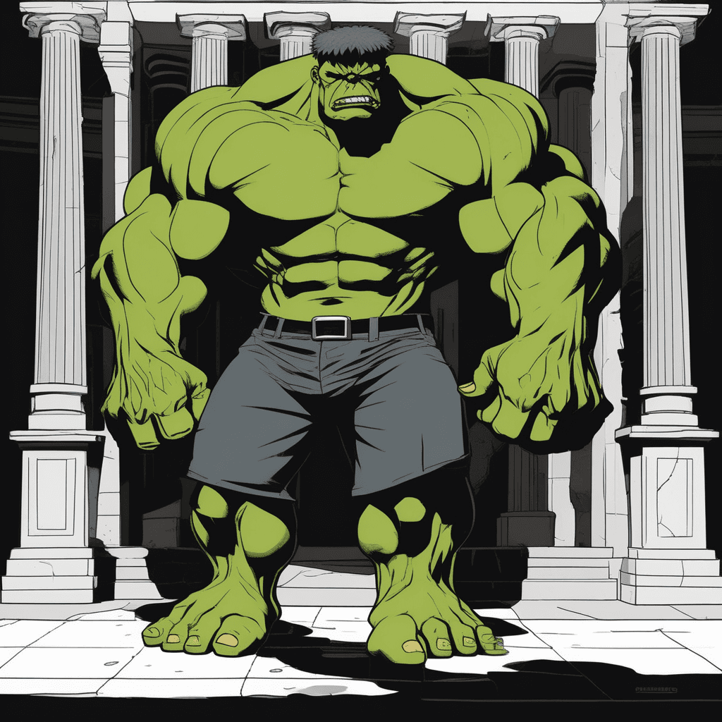 While the hulk does sulk, shadows skulk.