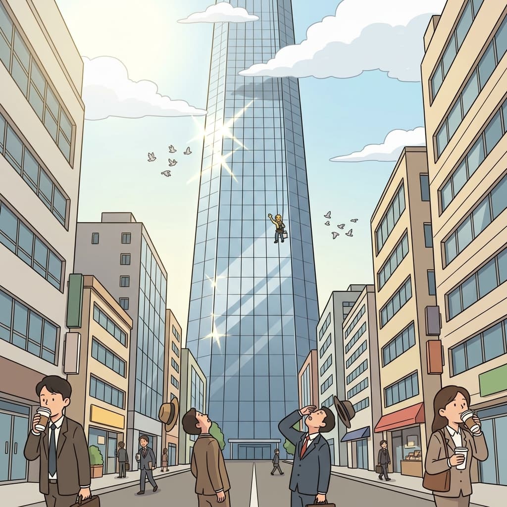 The new skyscraper towers over every other building in the downtown skyline.