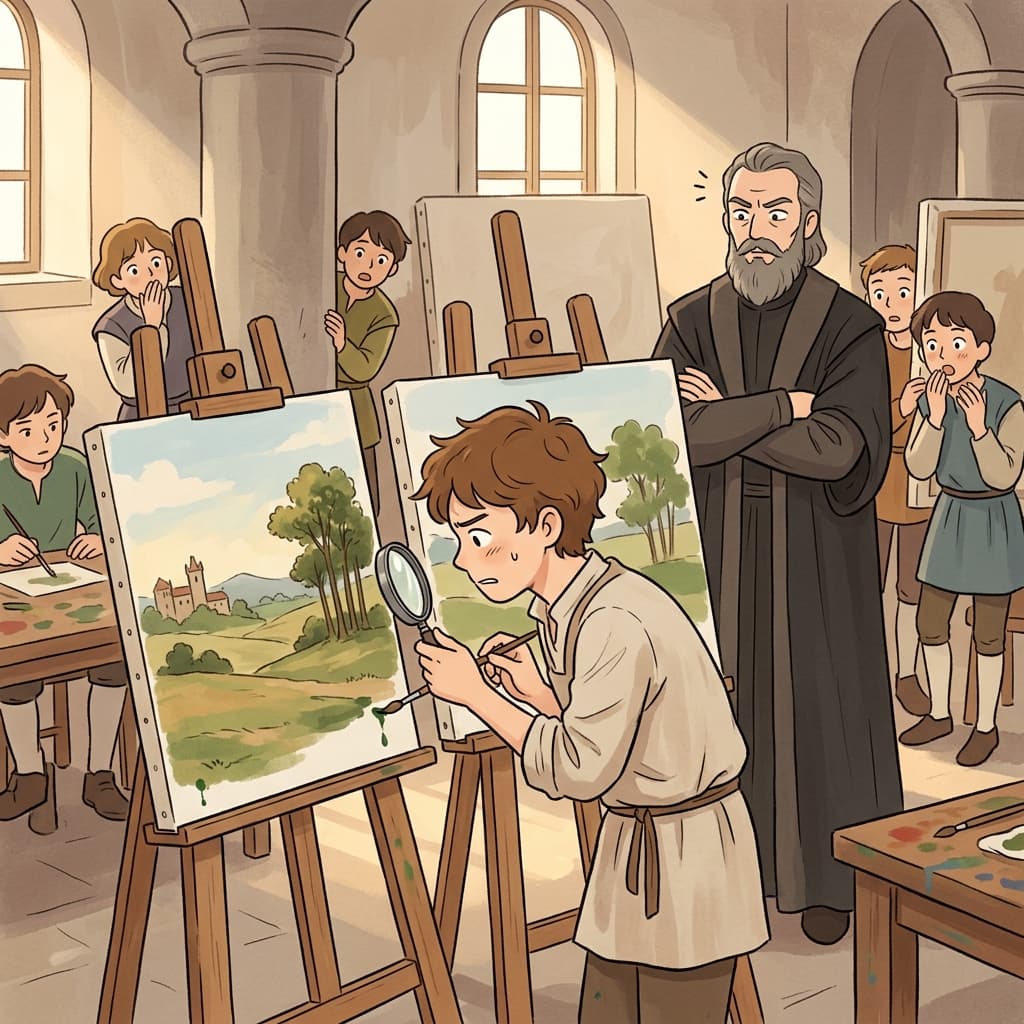 The apprentice made a slavish copy of the master's painting, matching every single brushstroke.
