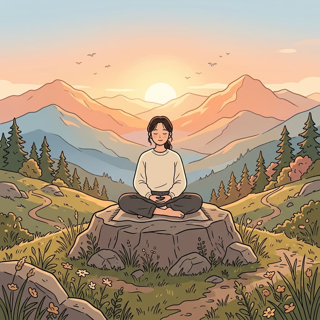 She found spiritual peace while meditating in the mountains.