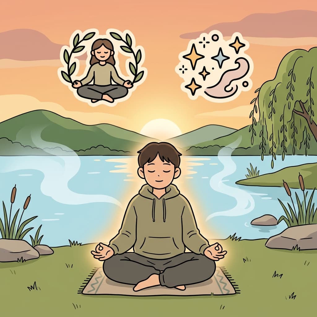 Daily meditation strengthened his spirituality. (🧘 Inner Peace + ✨ Soul → Spirituality)