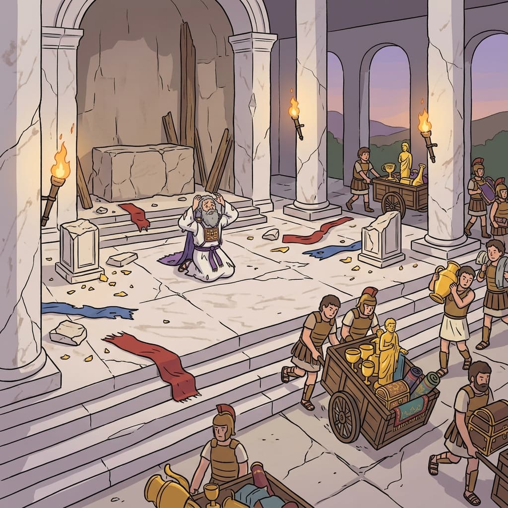 The invading army's spoliation left the ancient temple stripped of every treasure.