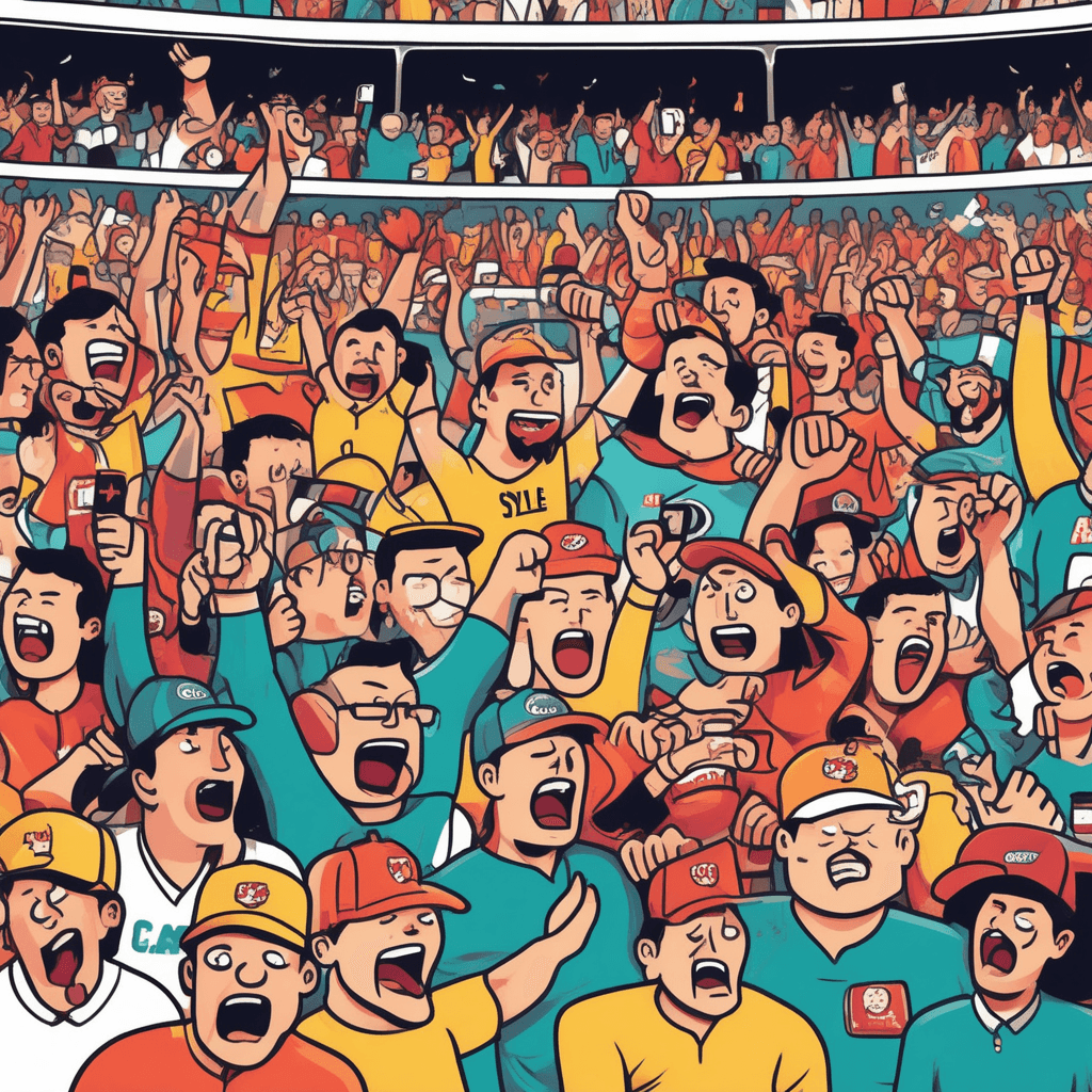 Fans supporting, journalists reporting at the sporting event!