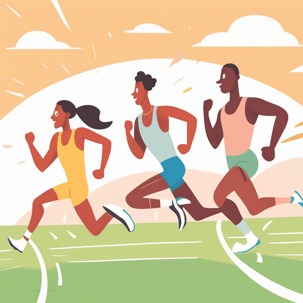 the activity of running at full speed over short distances