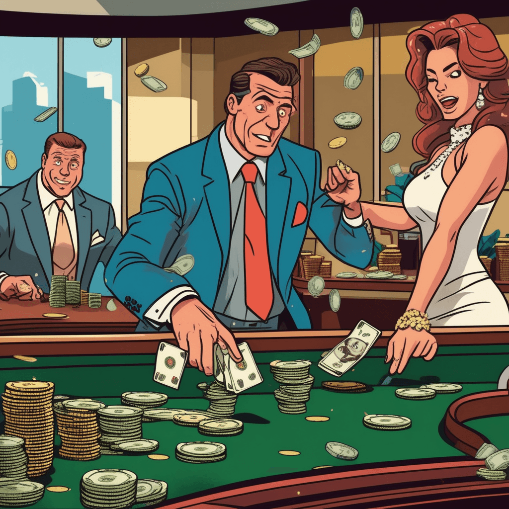 Recklessly wasting money at casino