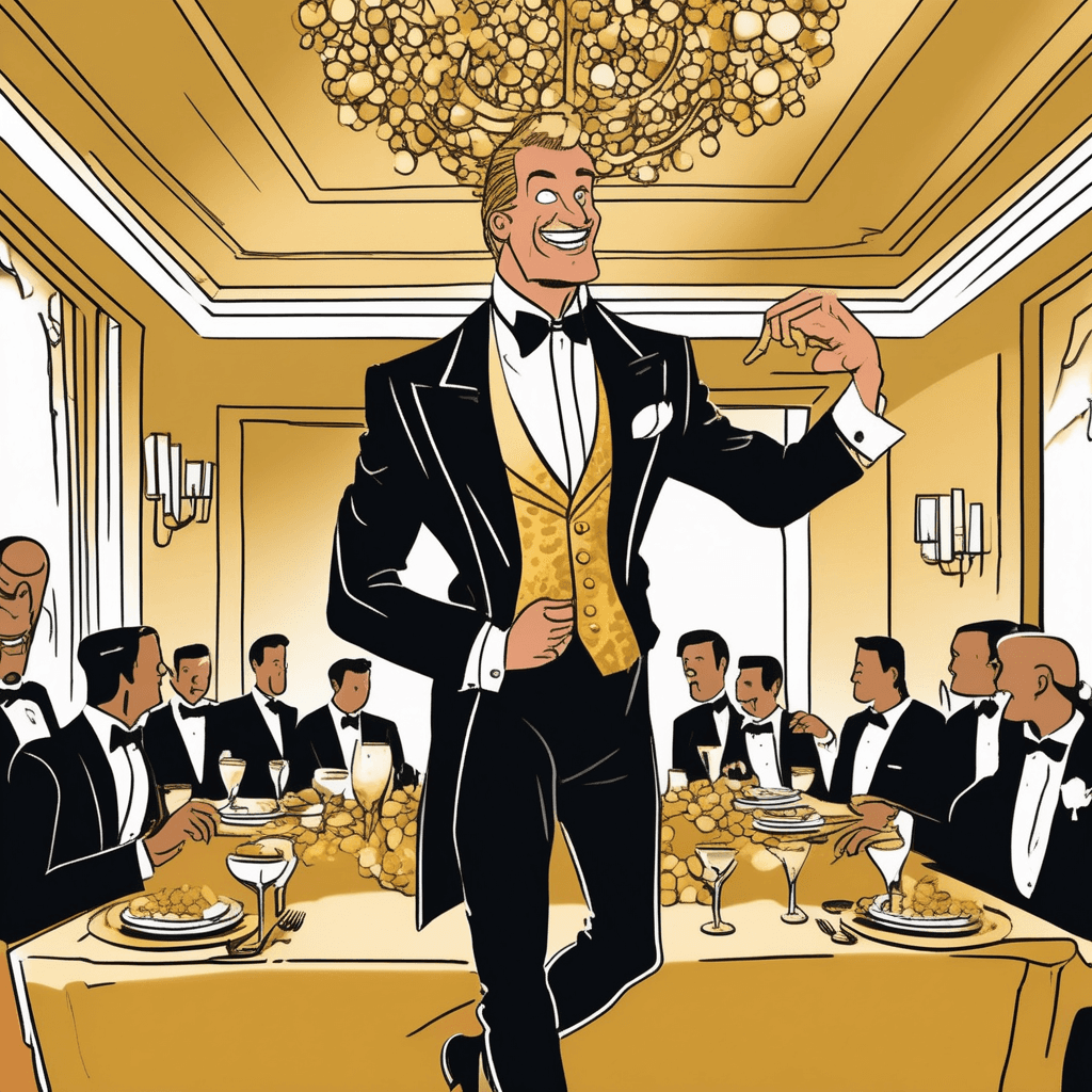 His staggering wealth leads to swaggering and exaggerating!