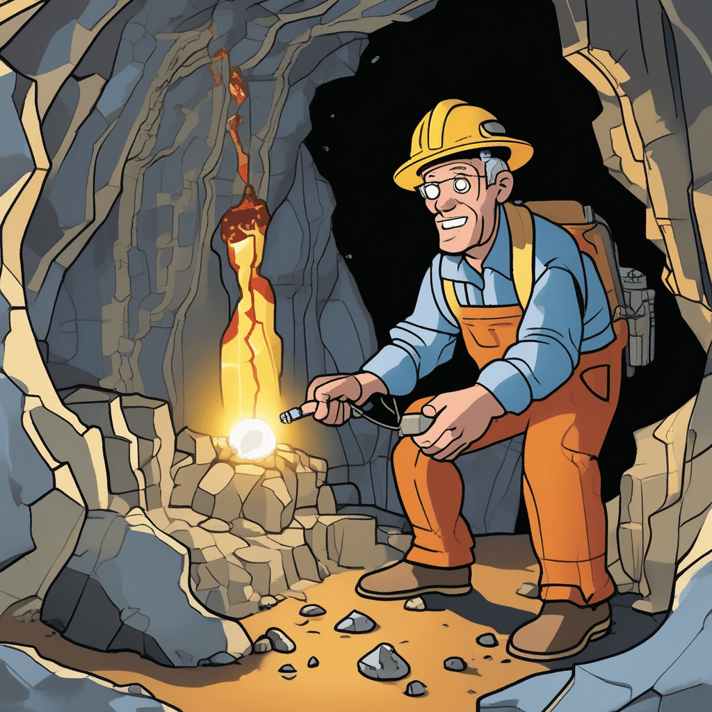 Place dynamite near the stalagmite, guided by satellite!