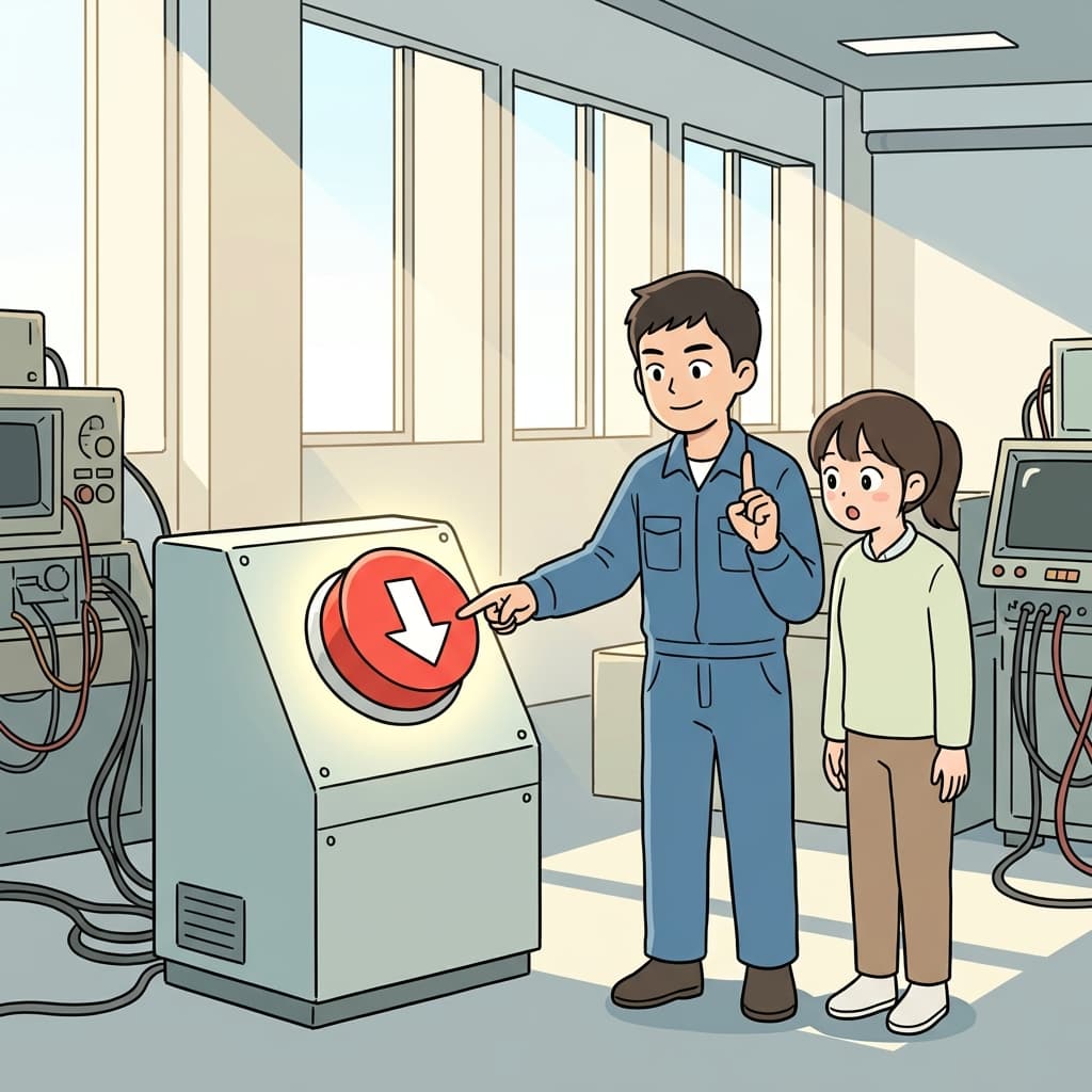 Her instructions were straightforward: press the red button to start the machine.