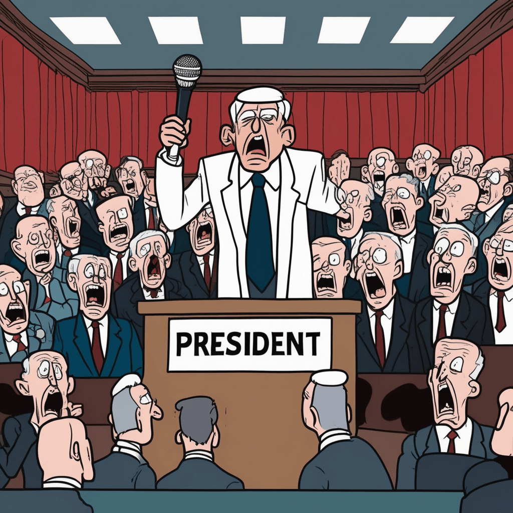 The president's strident voice makes every resident wince!