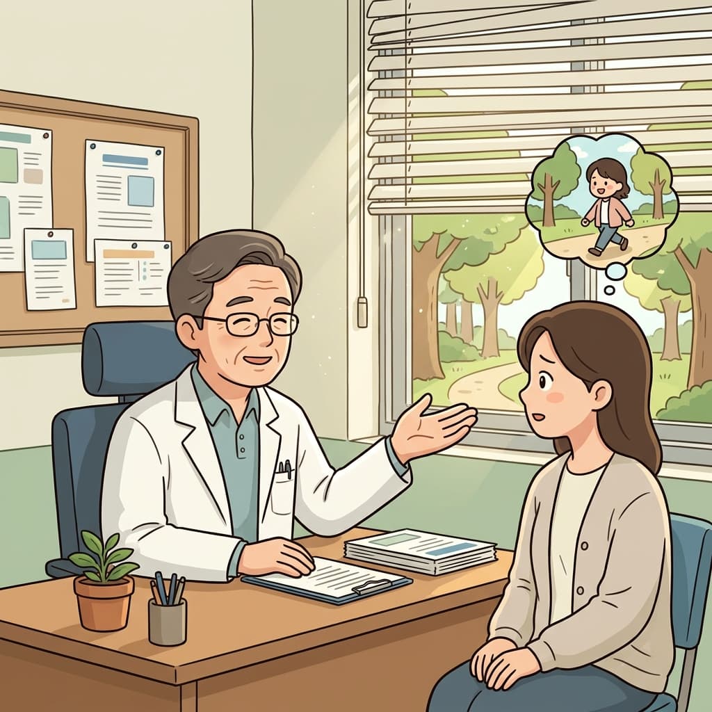 The doctor suggested a short walk every morning to improve her sleep.