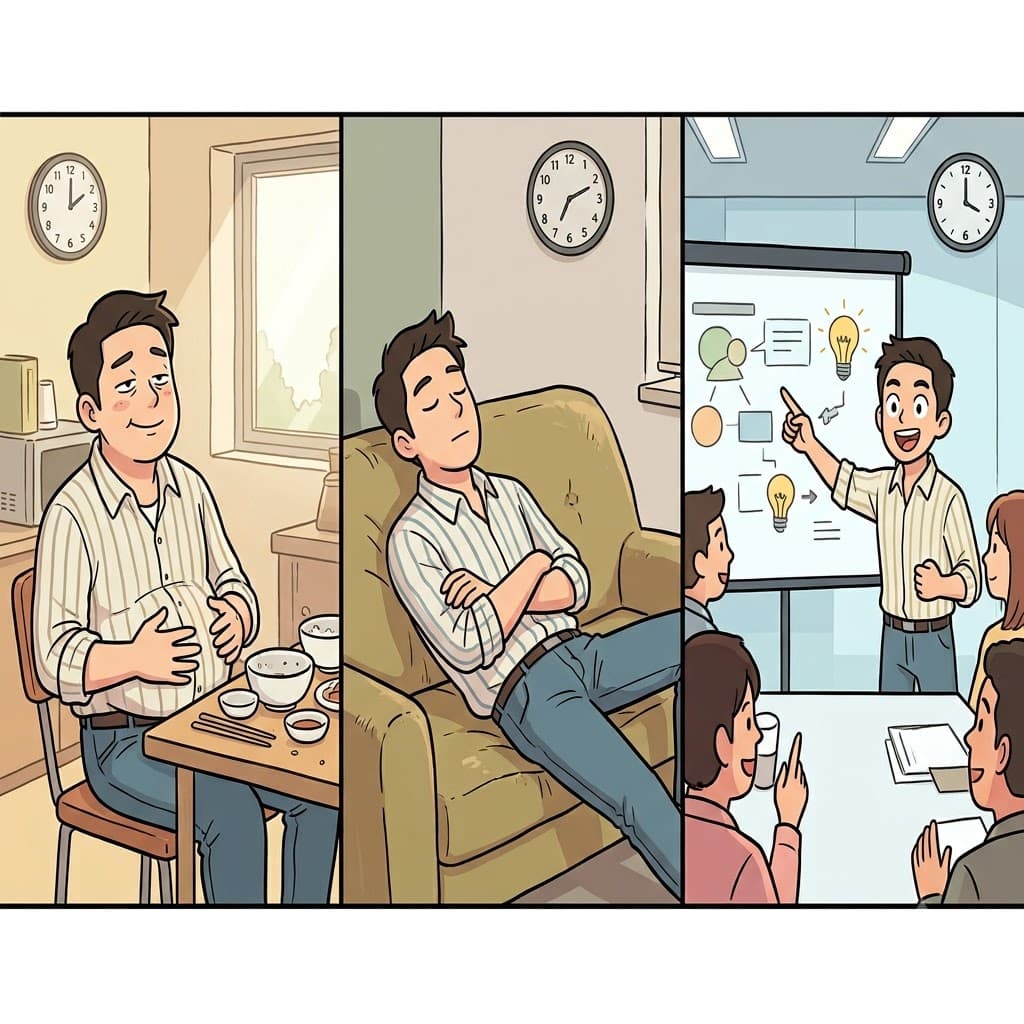 After taking a long rest to digest his heavy lunch, he felt ready to suggest a new project.