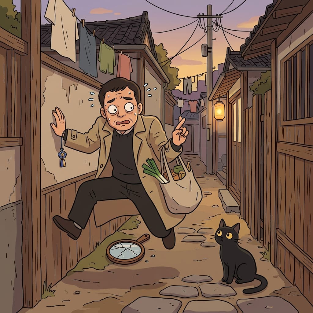 He avoids black cats and cracked mirrors because he is deeply superstitious.