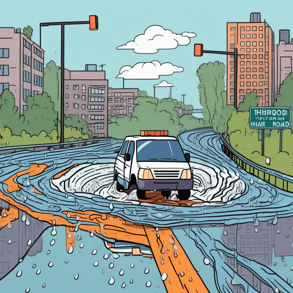 Surface runoff blocks the turnoff, forcing a cutoff!