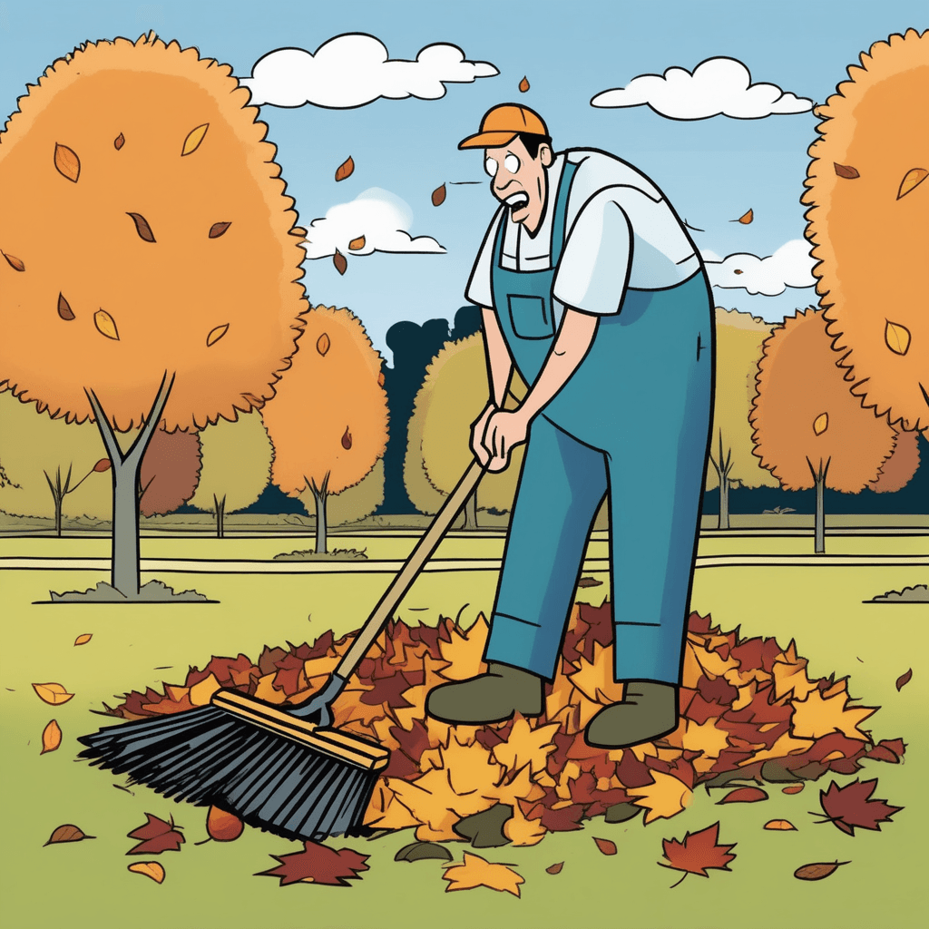 Sweep the leaves so deep, then fall into deep sleep.