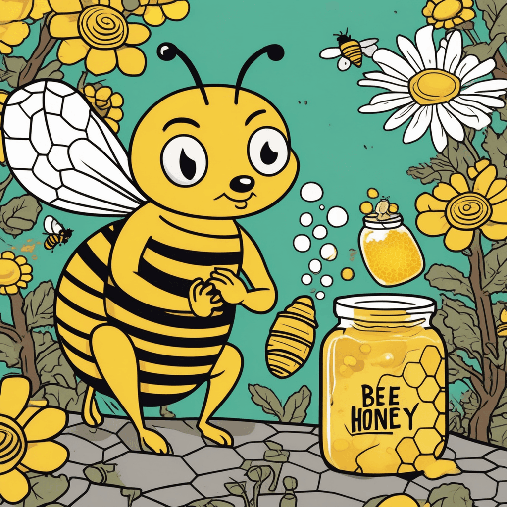 The bee's cheeks swollen, honey stolen, pollen still golden!