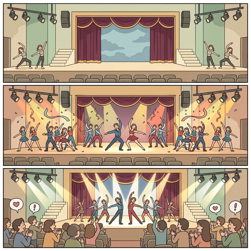 Perfect symmetry, careful geometry, and beautiful artistry created a stunning stage.