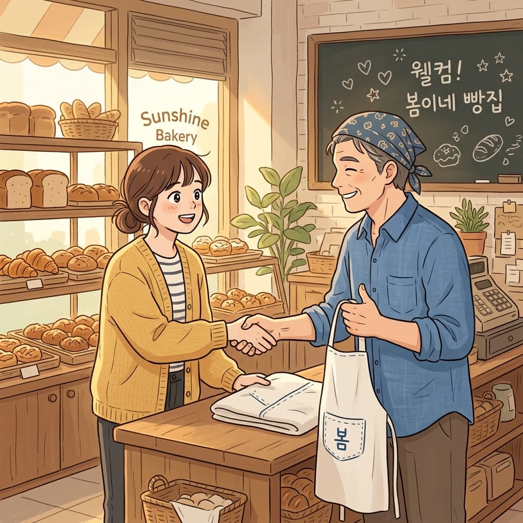She decided to take a job at the neighborhood bakery last week.