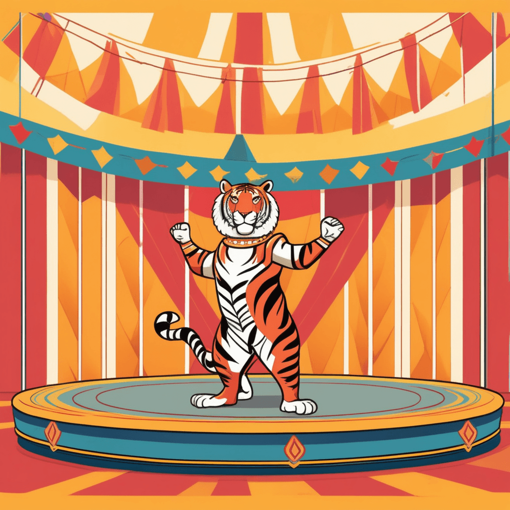 Animal tamer training wild tiger