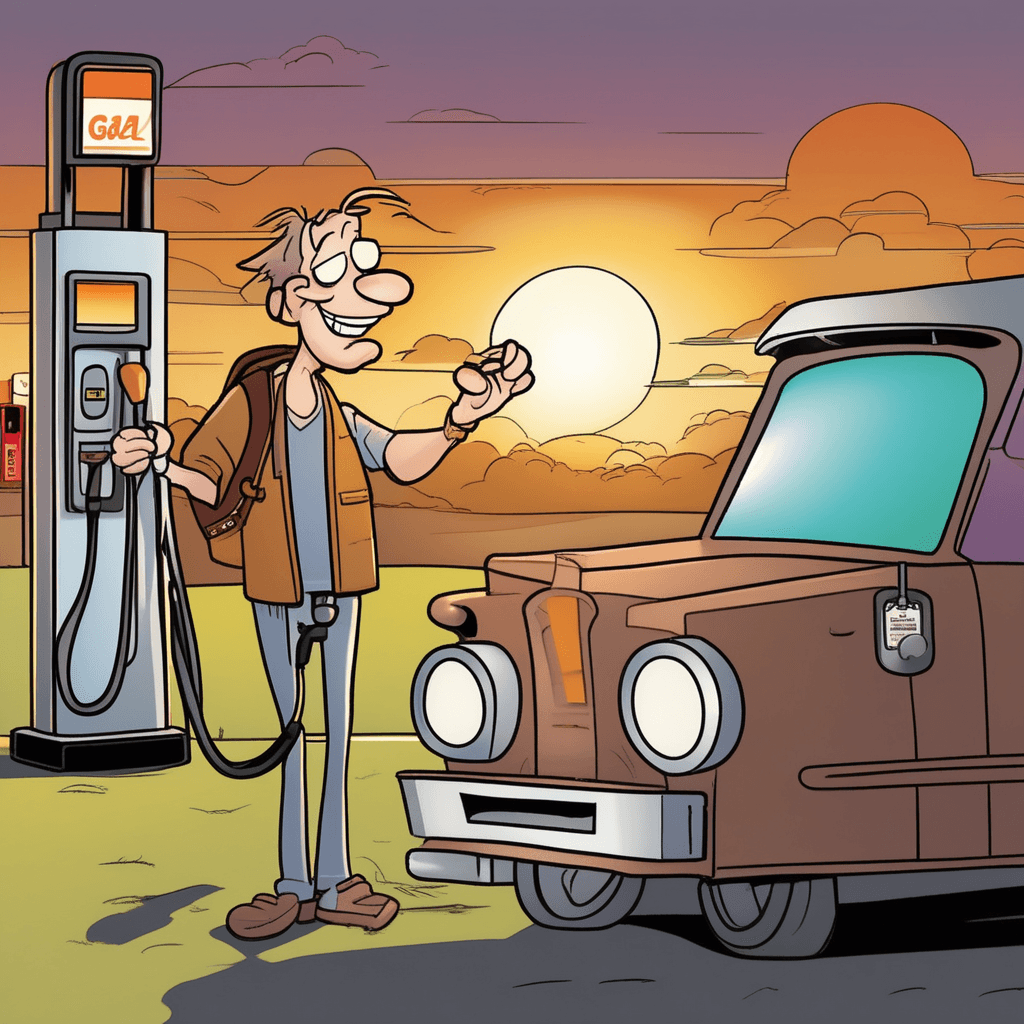 A full tankful makes him truly thankful!