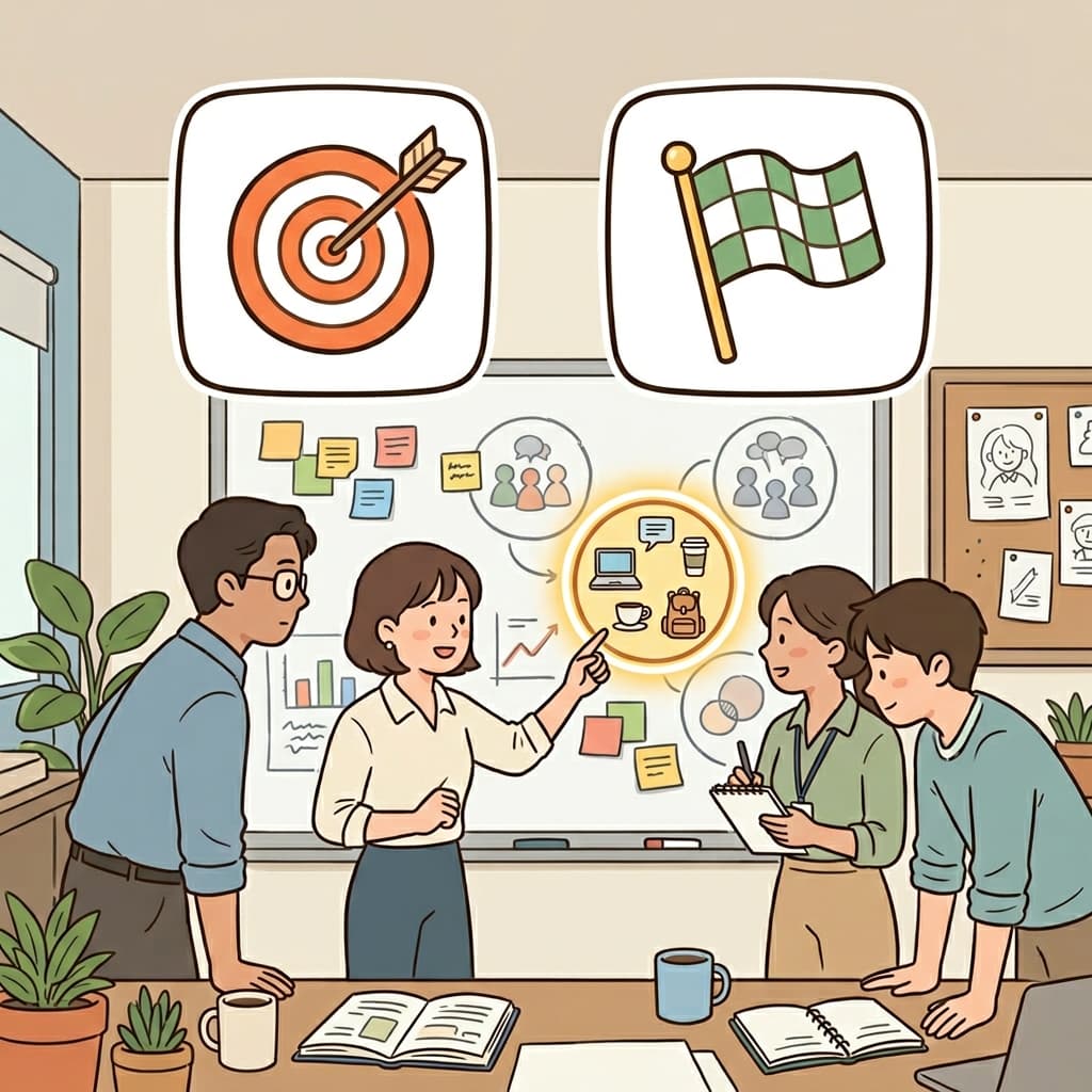 The company targeted younger customers with its new product. (AIM + GOAL = TARGET)