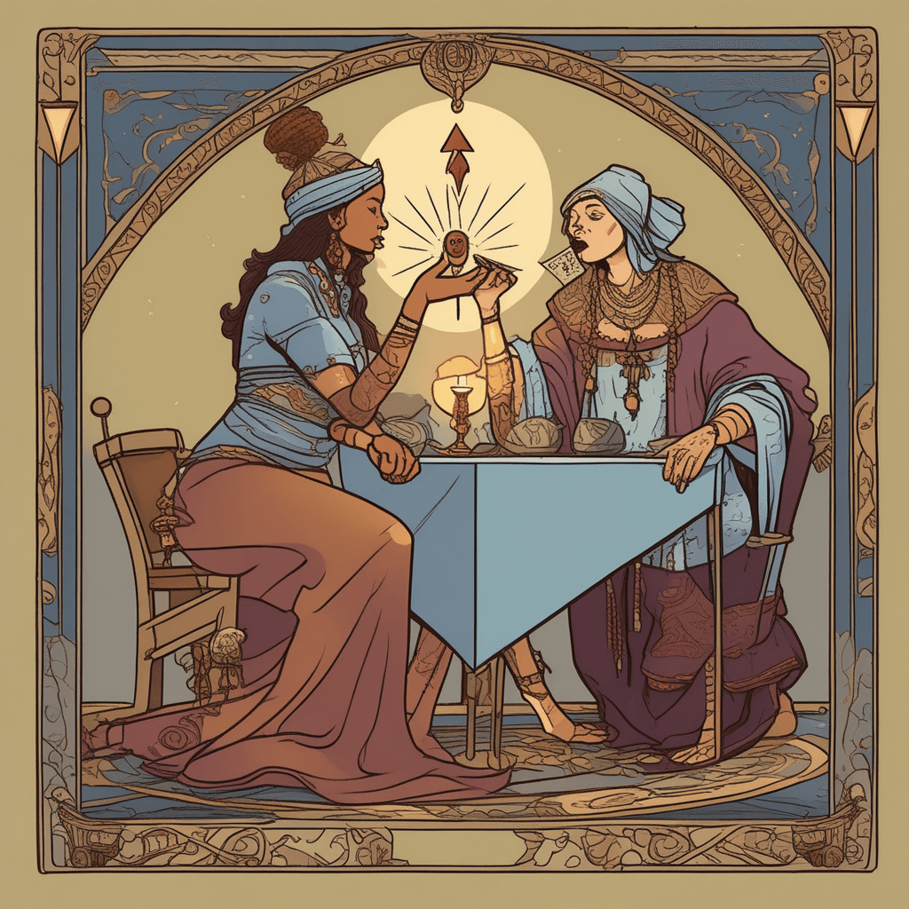 The tarot reveals the arrow's way, while the sparrow whispers fate's display!
