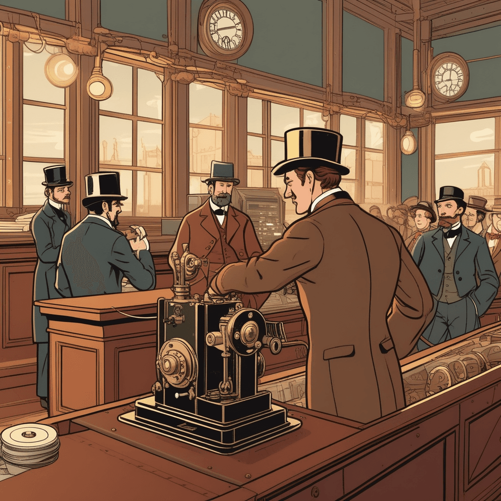 The operator sends an urgent message using the telegraph system