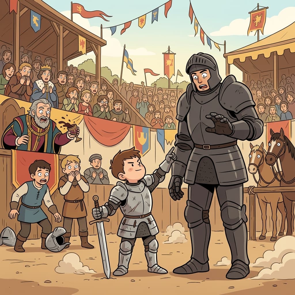 The young knight showed sheer temerity by challenging the veteran champion.