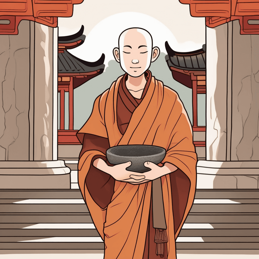 A monk with a dimple keeps the temple life simple