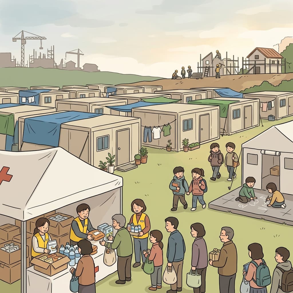 The temporary shelter became necessary during the long recovery after the disaster.