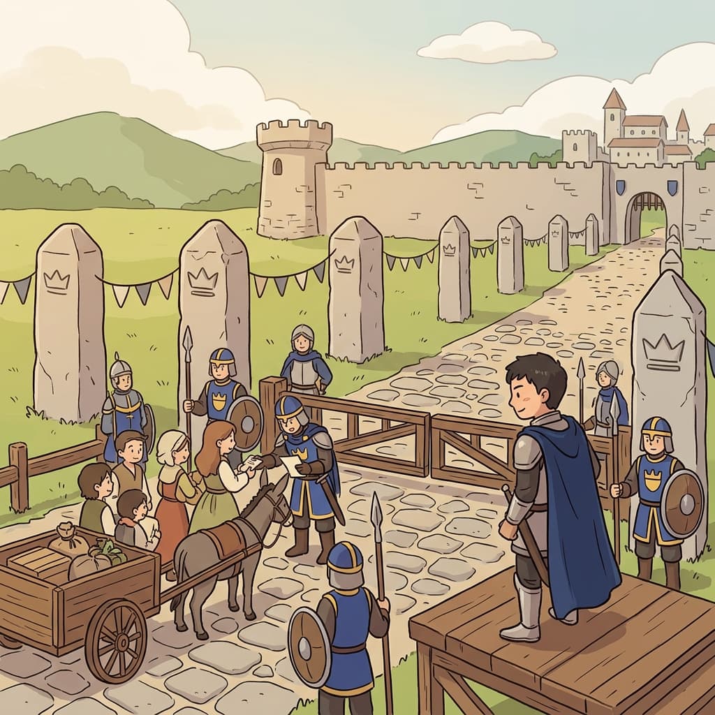 The guards marked the territory, protected the boundary, and enforced the king's authority.