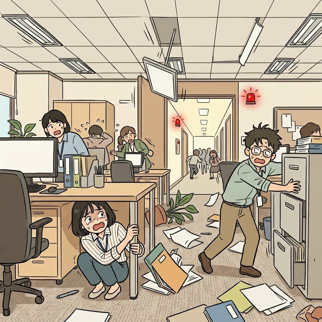 Pure terror spread through the building when the earthquake began.
