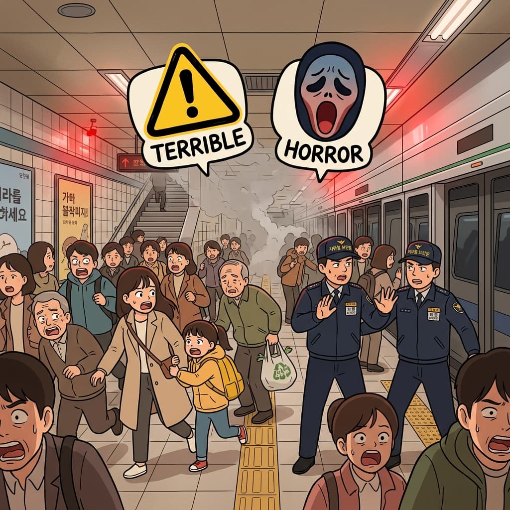 The sudden explosion filled the crowd with terror and confusion. (TERRIBLE + HORROR = TERROR → extreme fear beyond ordinary panic)