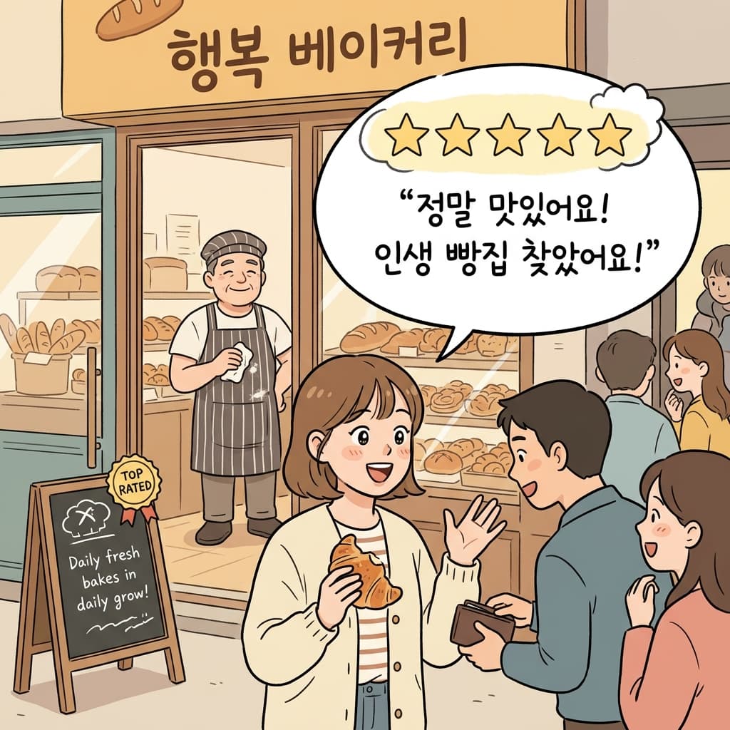 Her glowing testimonial convinced everyone to try the new bakery.