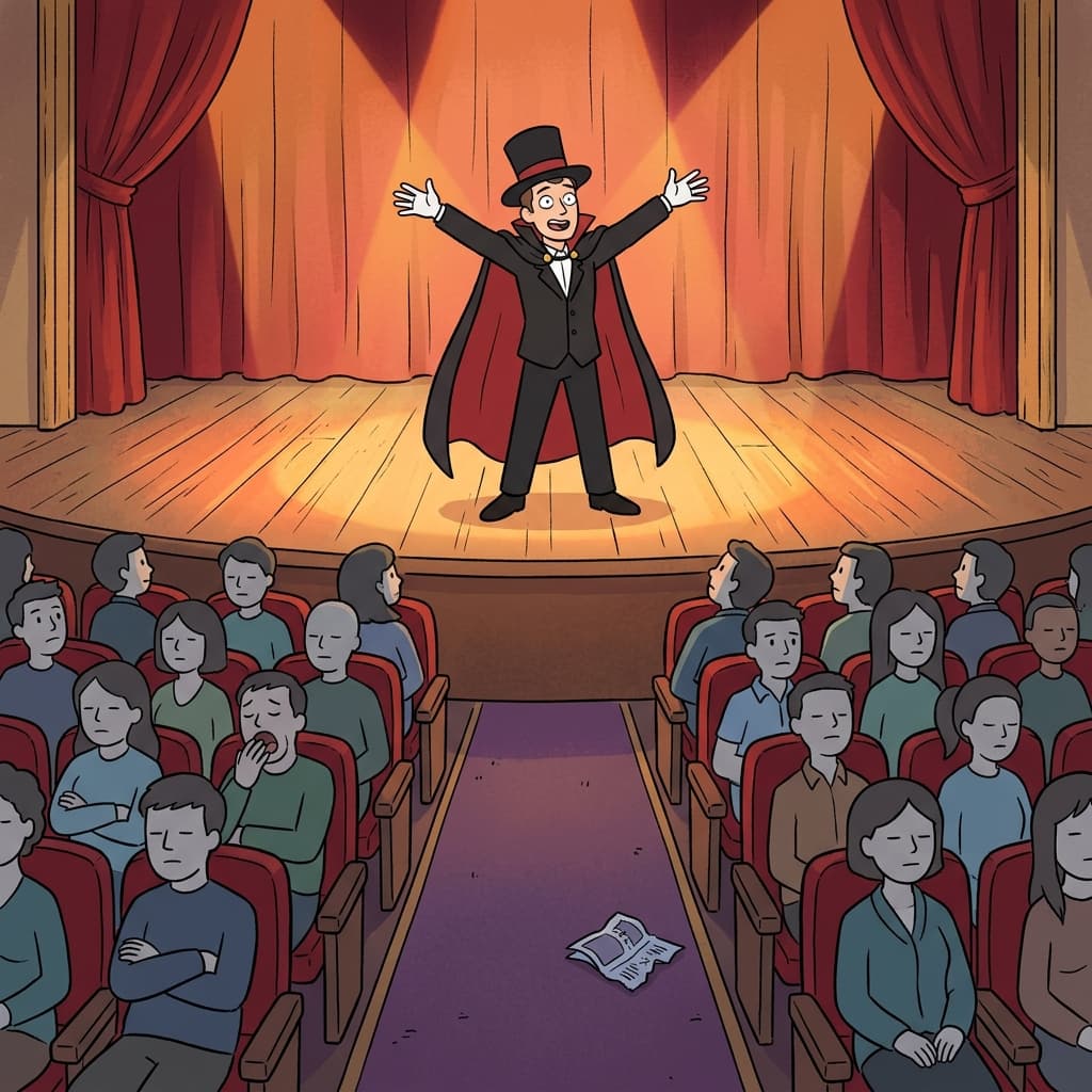 He expected applause, but got the reverse — total silence from the crowd.