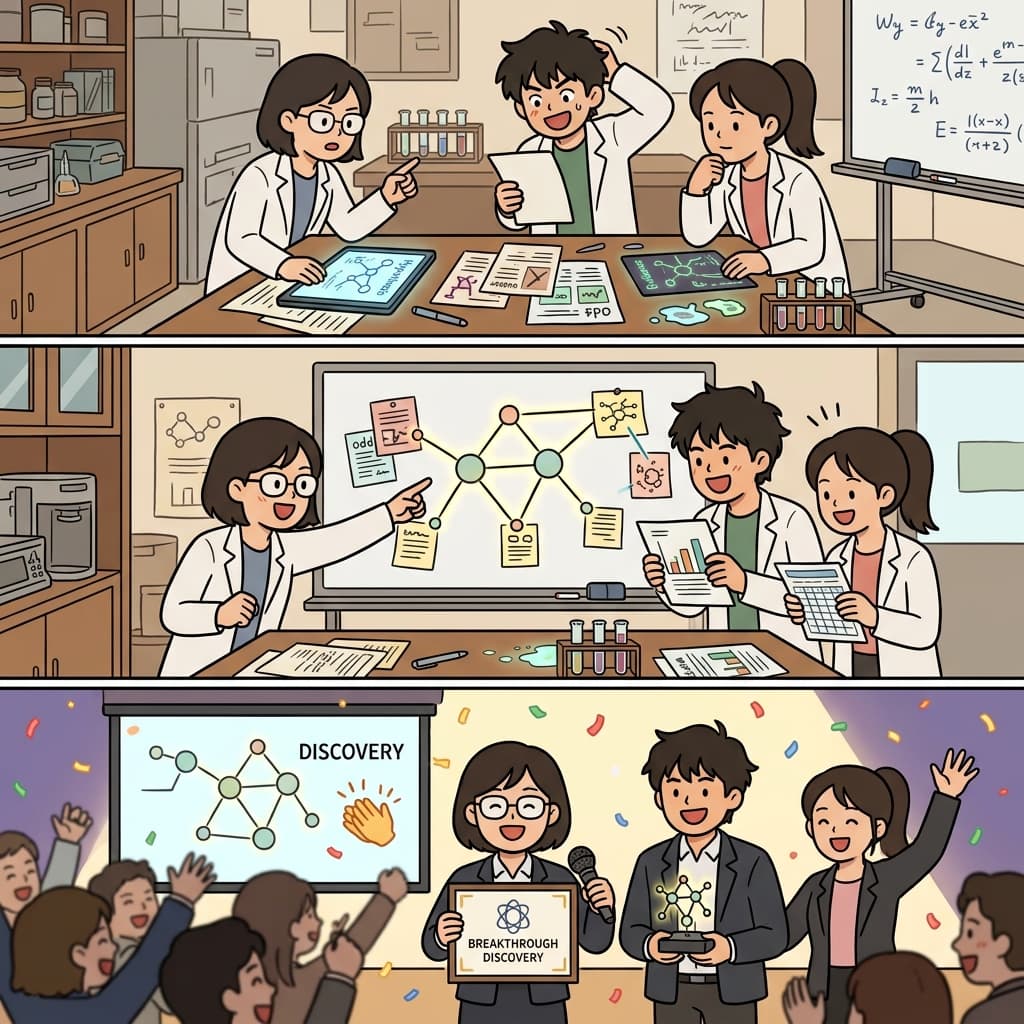 The scientists theorized about the evidence, analyzed the data, and realized the truth.