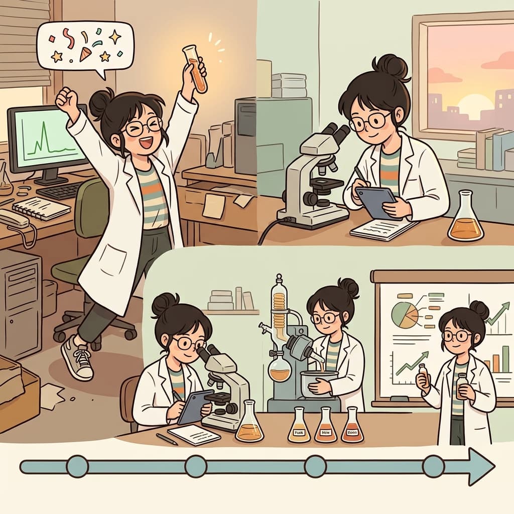 The scientist made an important discovery, and thereafter every experiment became much easier. (there = at that point + after = later)