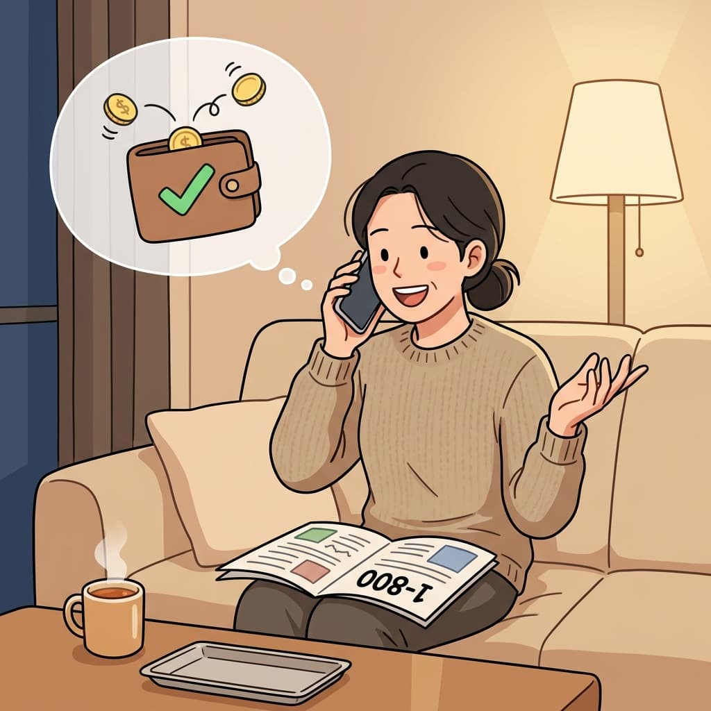 She dialed the toll-free number and got help without paying a cent.