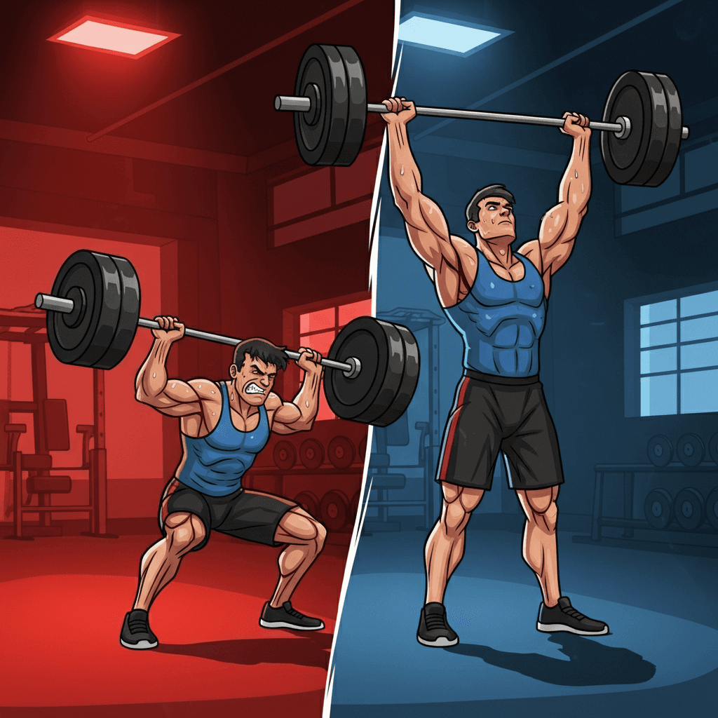 Through strain in training, you gain strength when you train.
