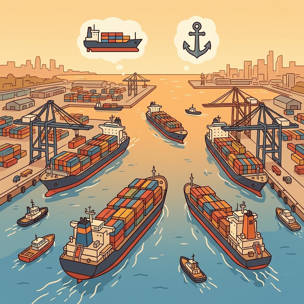 The transport ships carried containers from one port to another. (TRANS + PORT → ships moving goods from port to port)