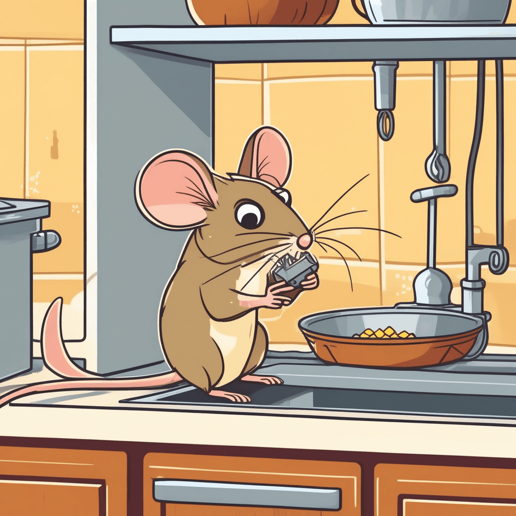 A trap snaps shut catching a surprised mouse in a pantry