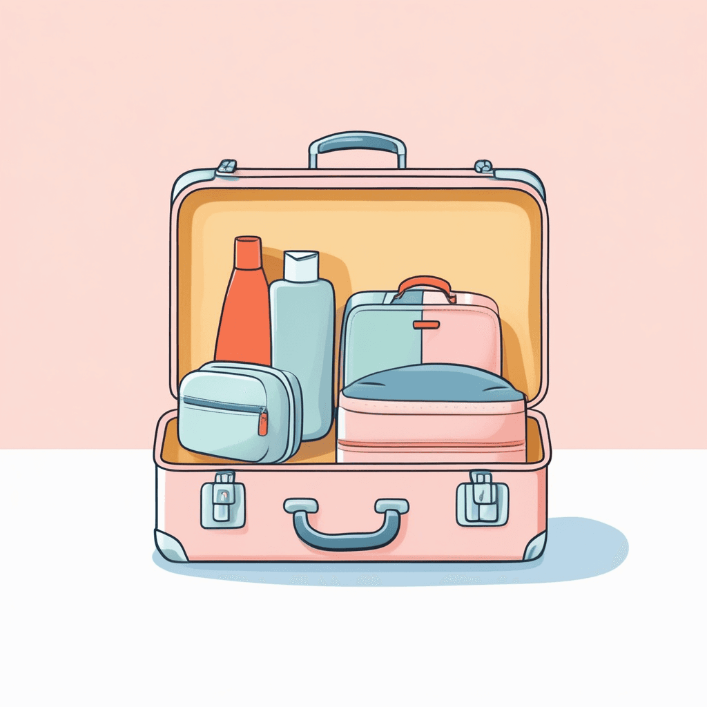A portable case or bag designed for carrying personal items when traveling