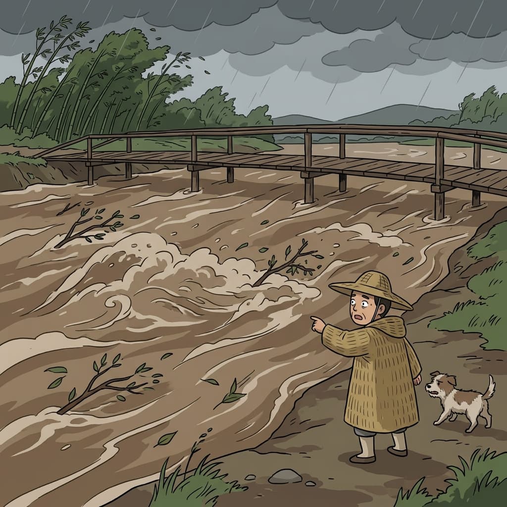 The river became turgid after days of heavy monsoon rain.