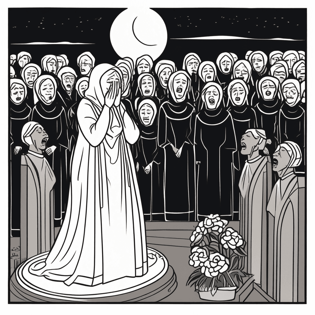 High-pitched wailing cry of grief