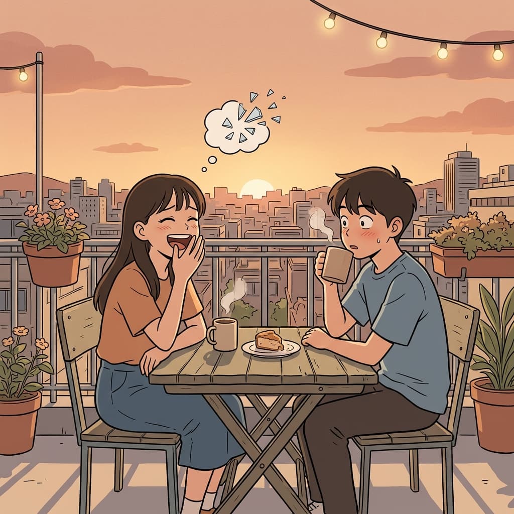 In an unguarded moment, she laughed honestly and revealed her true feelings to him.