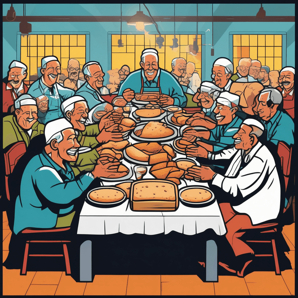 The union brothers share communion at their reunion!