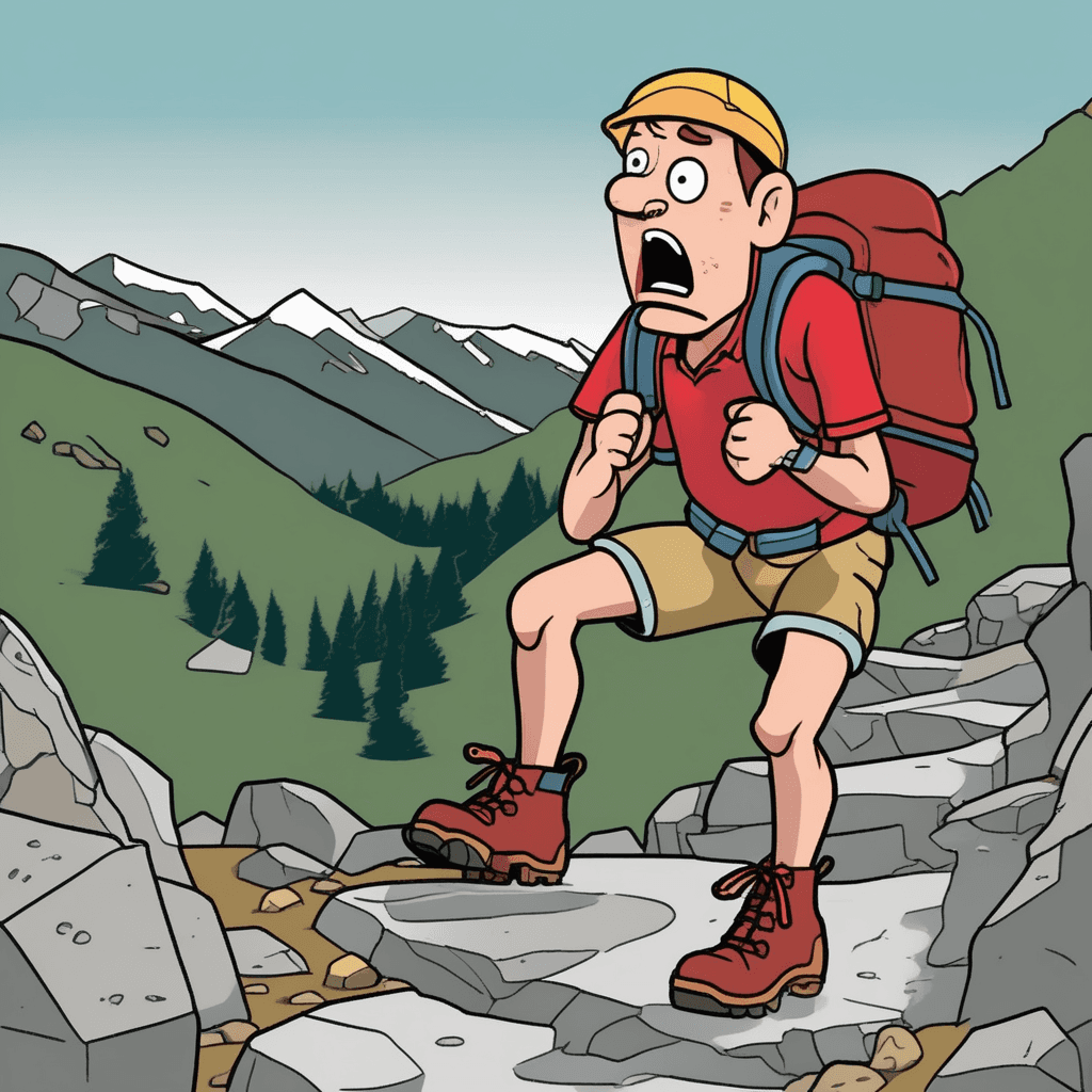When boots chafe and paths unsafe, every step brings new mistake!