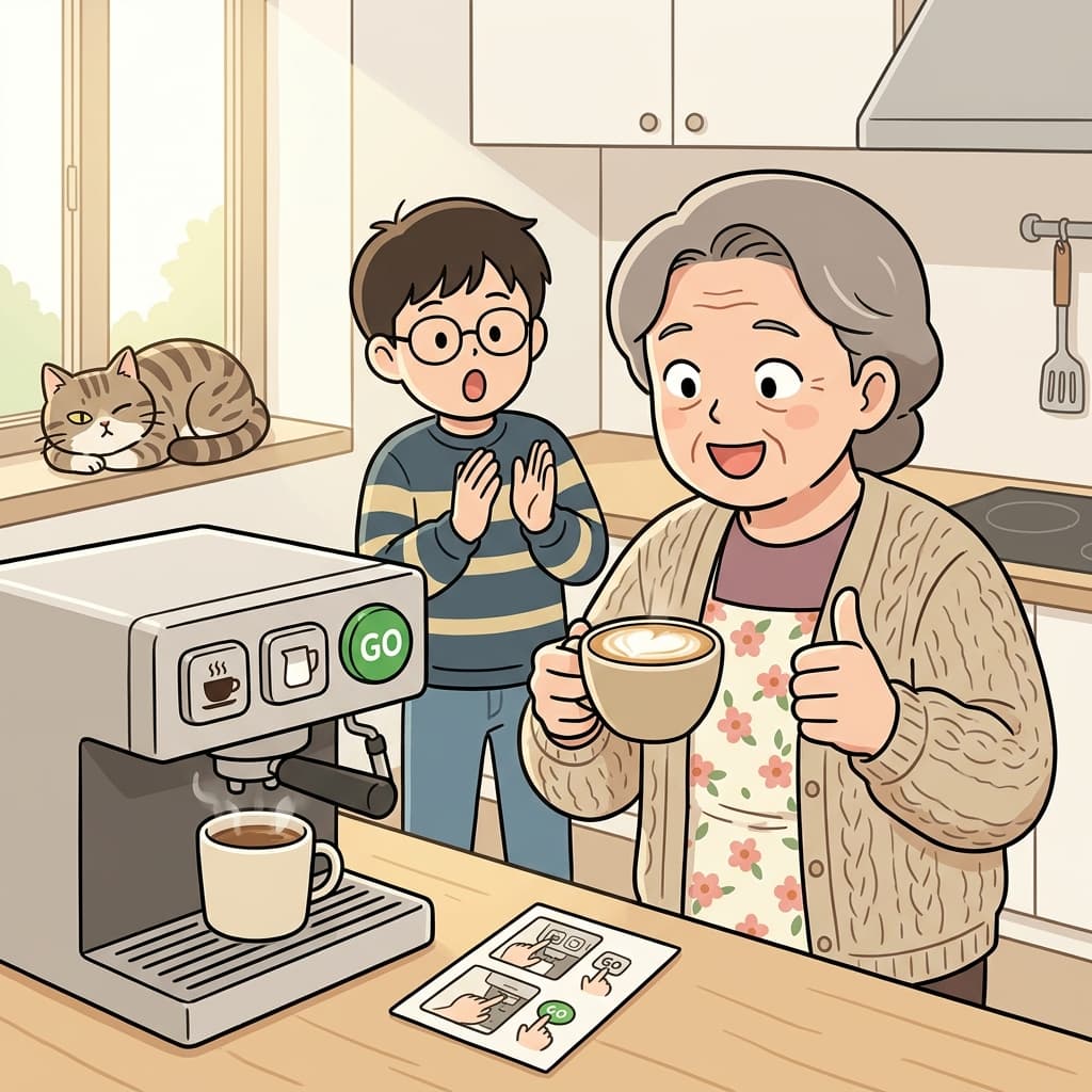 The new coffee machine is so user-friendly that even grandma made a latte on her first try.