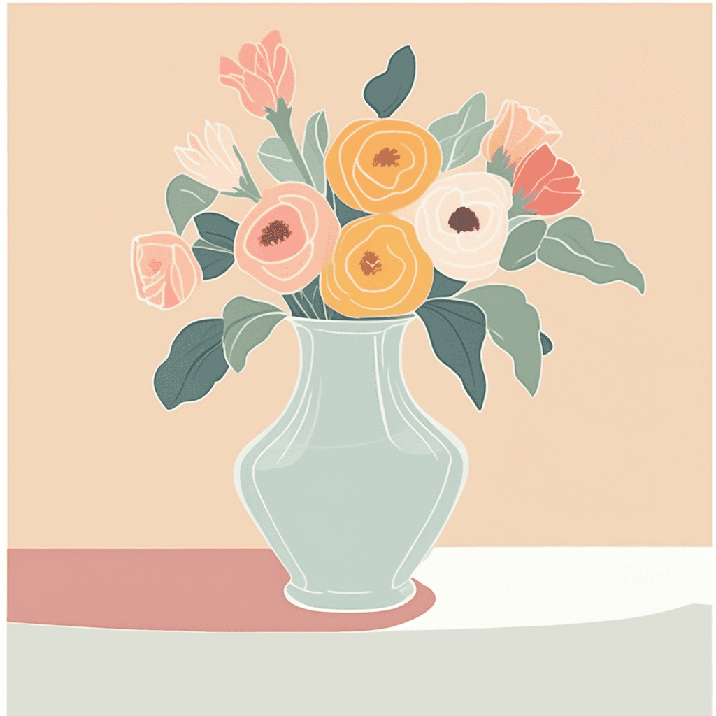 a decorative container, typically made of glass or ceramic, used to hold cut flowers or as an ornament